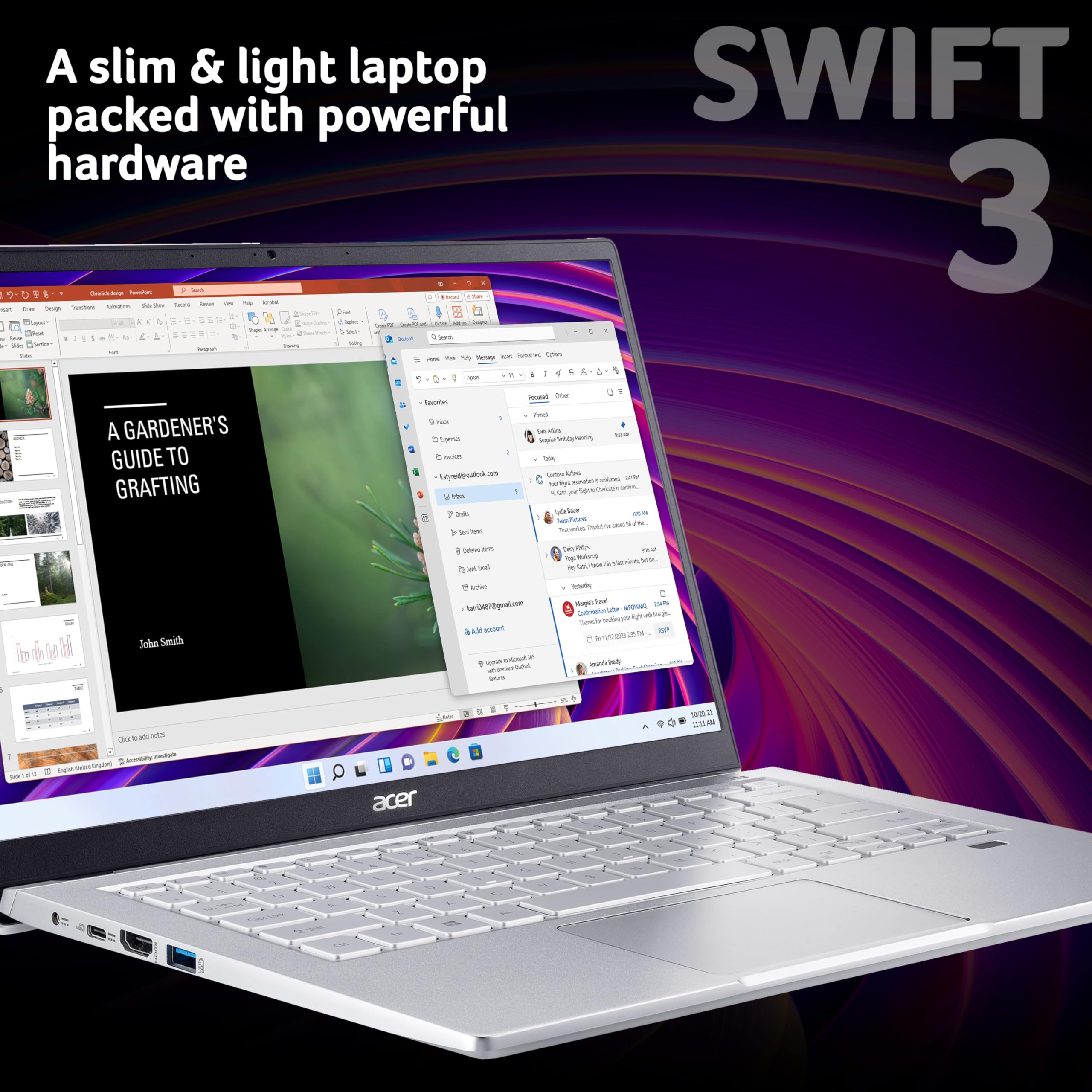 Acer Swift 3 SF314-43 14 inch Laptop - (AMD Ryzen 5 5500U, 16GB, 512GB SSD, Full HD Display, Windows 11, Silver)