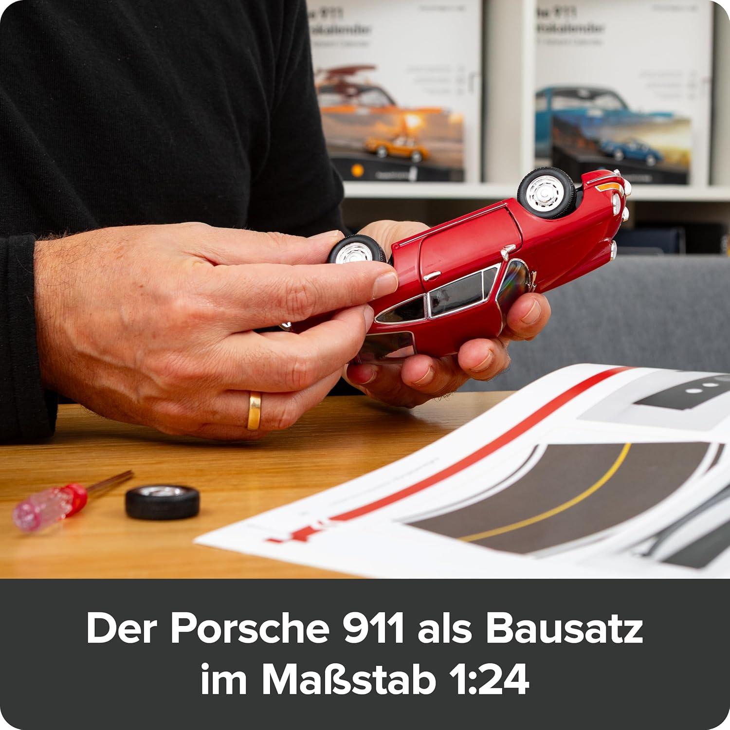 Franzis 67247 - Porsche 911 - Build Your Legend - detailgetreuer Modellbausatz inkl. Soundmodul, LED-Beleuchtung, Begleitbuch
