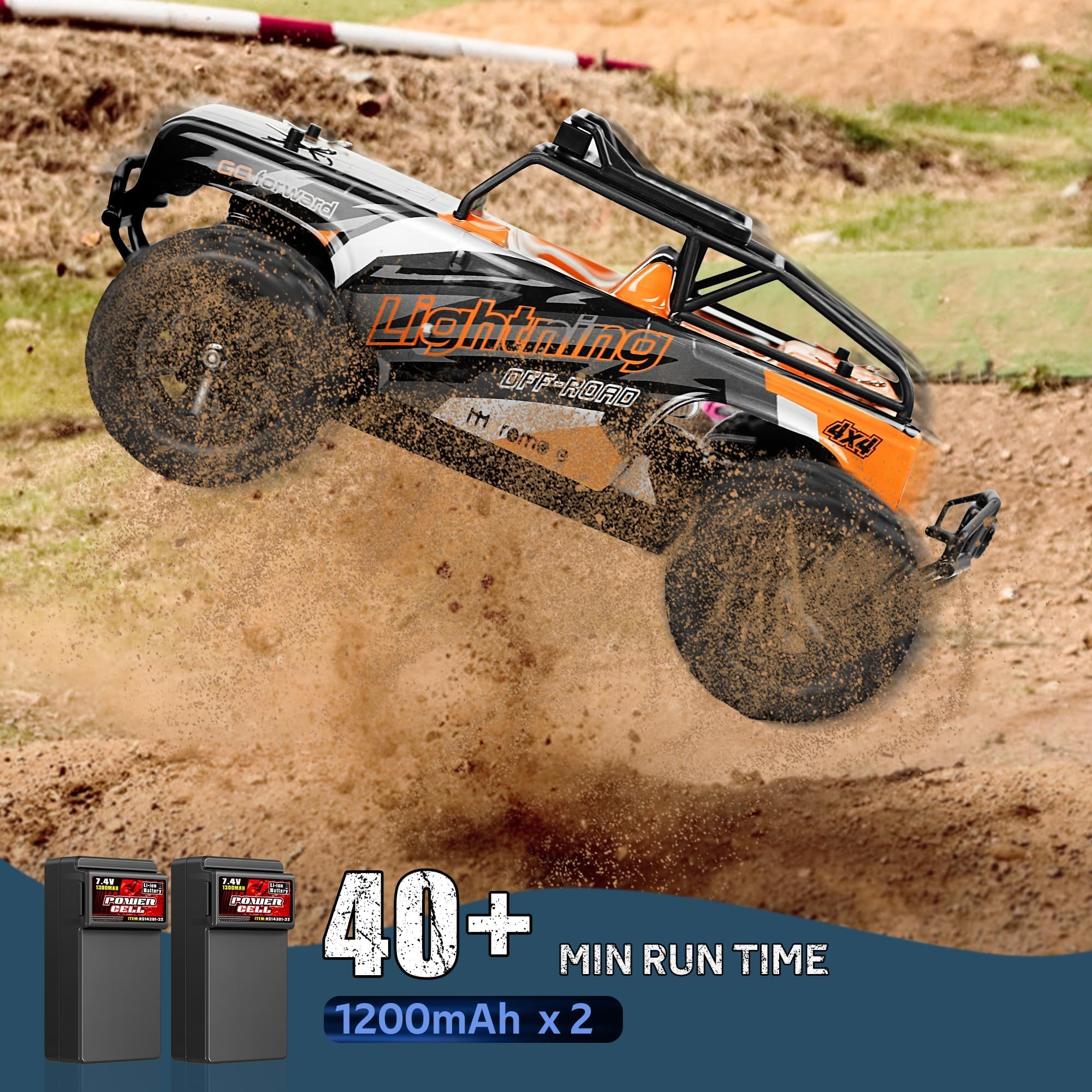 JOYTREKY Remote Control Cars 1:18 Scale High Speed RC Car 40KM/H 4WD Off-Road RC Cars For Adults 2.4GHz Gift for Boys Adults 2 Batteries Included