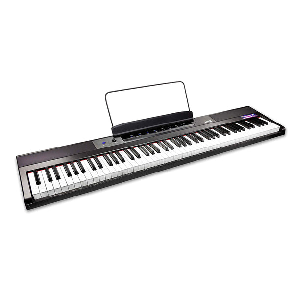 RockJam 88 Key Digital Piano with Full Size Semi-Weighted Keys, Power Supply, Sheet Music Stand, Piano Note Stickers & Simply Piano Lessons