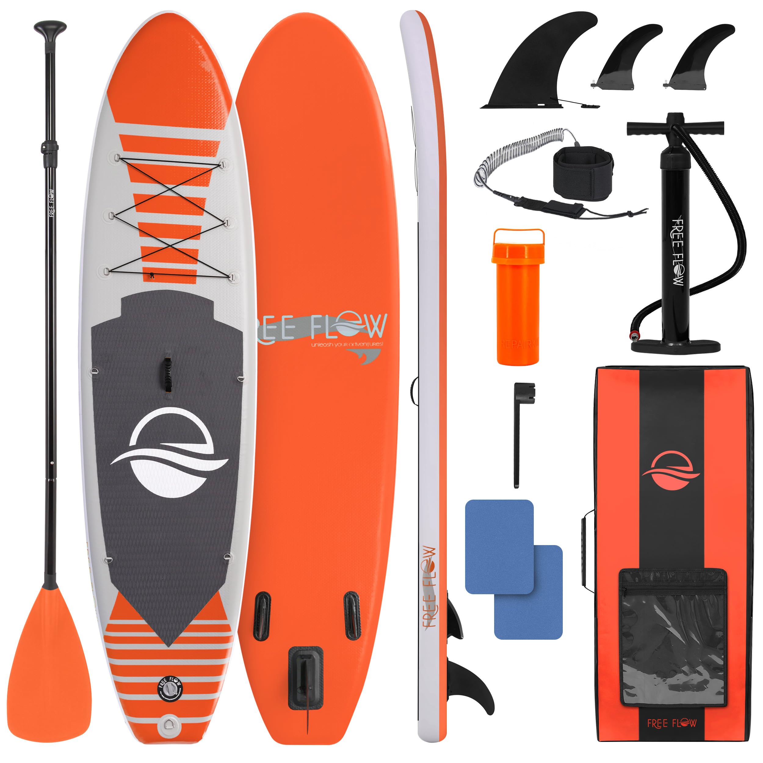 SereneLife Inflatable Stand Up Paddle Board, SUP Board- Paddleboards for Adults & Youth, Surfing Board Kit, 0.63cm Thick Standup Paddleboarding, Non-Slip Deck, Wide Stance, Surf Control w/Backpack