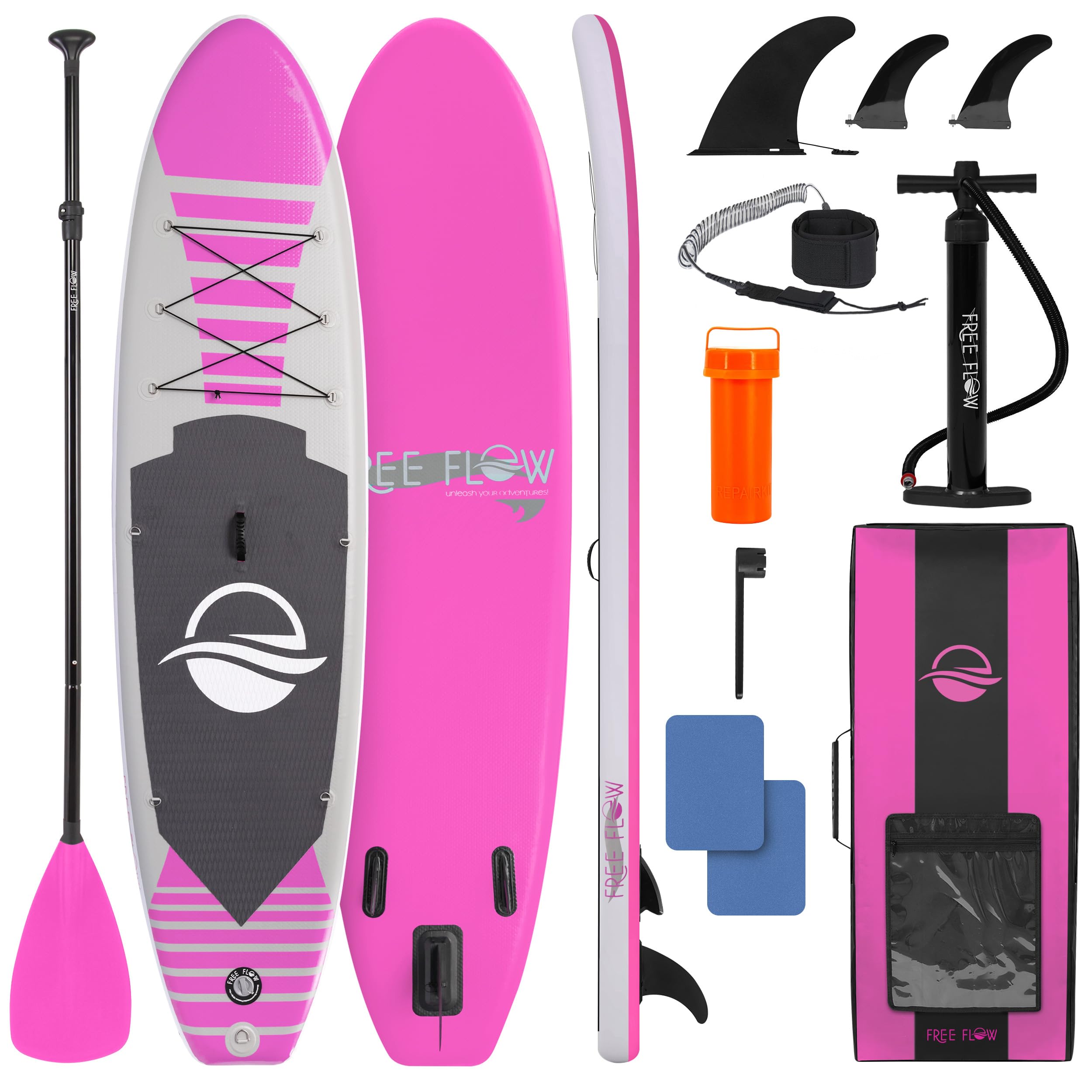 SereneLife Inflatable Stand Up Paddle Board, SUP Board- Paddleboards for Adults & Youth, Surfing Board Kit, 0.63cm Thick Standup Paddleboarding, Non-Slip Deck, Wide Stance, Surf Control w/Backpack
