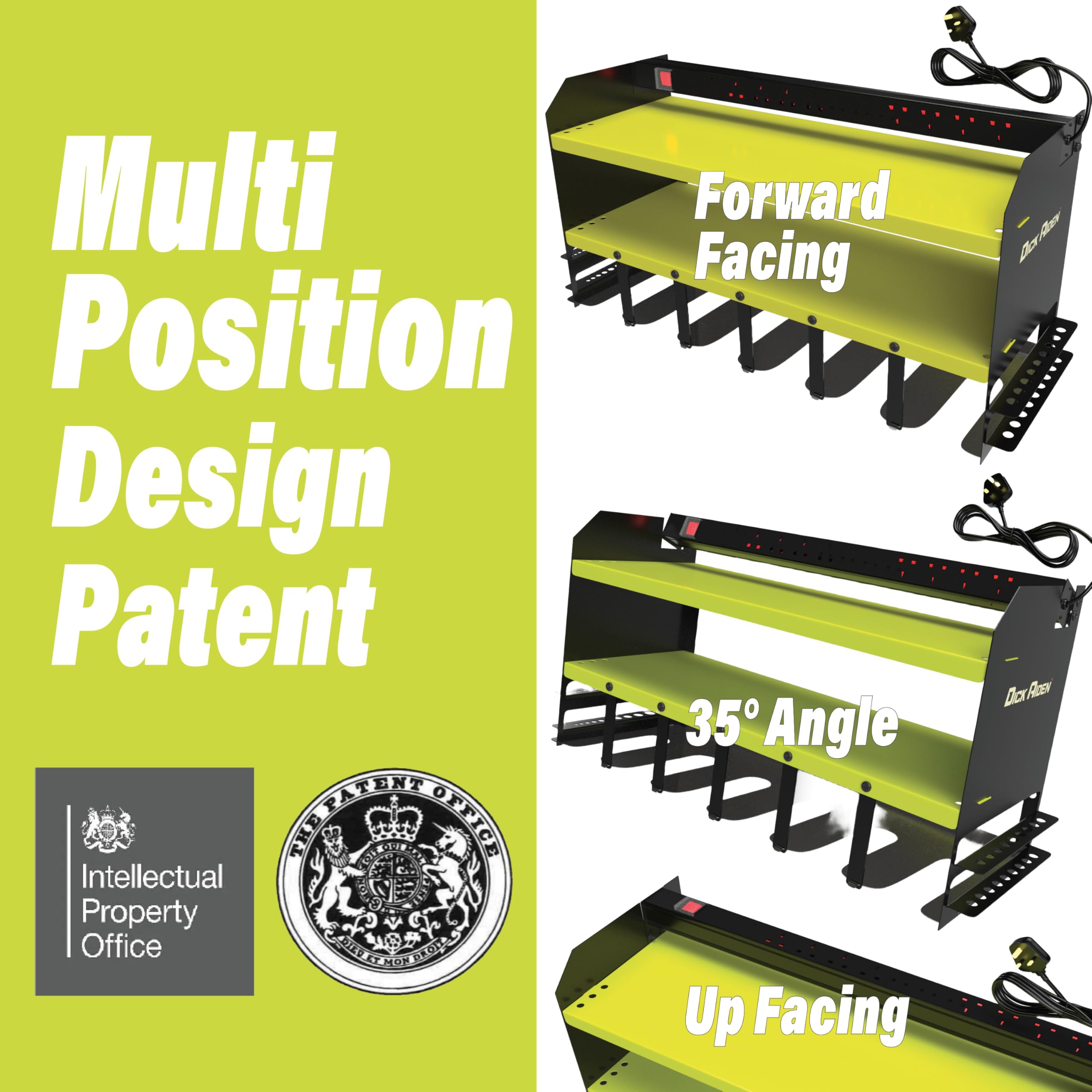 Toolganize Power Tool Organiser, Storage Rack with Power Strip Charging Station, Heavy-Duty for Workshop & Garage Tools - 4 Slot, Milwaukee Red.