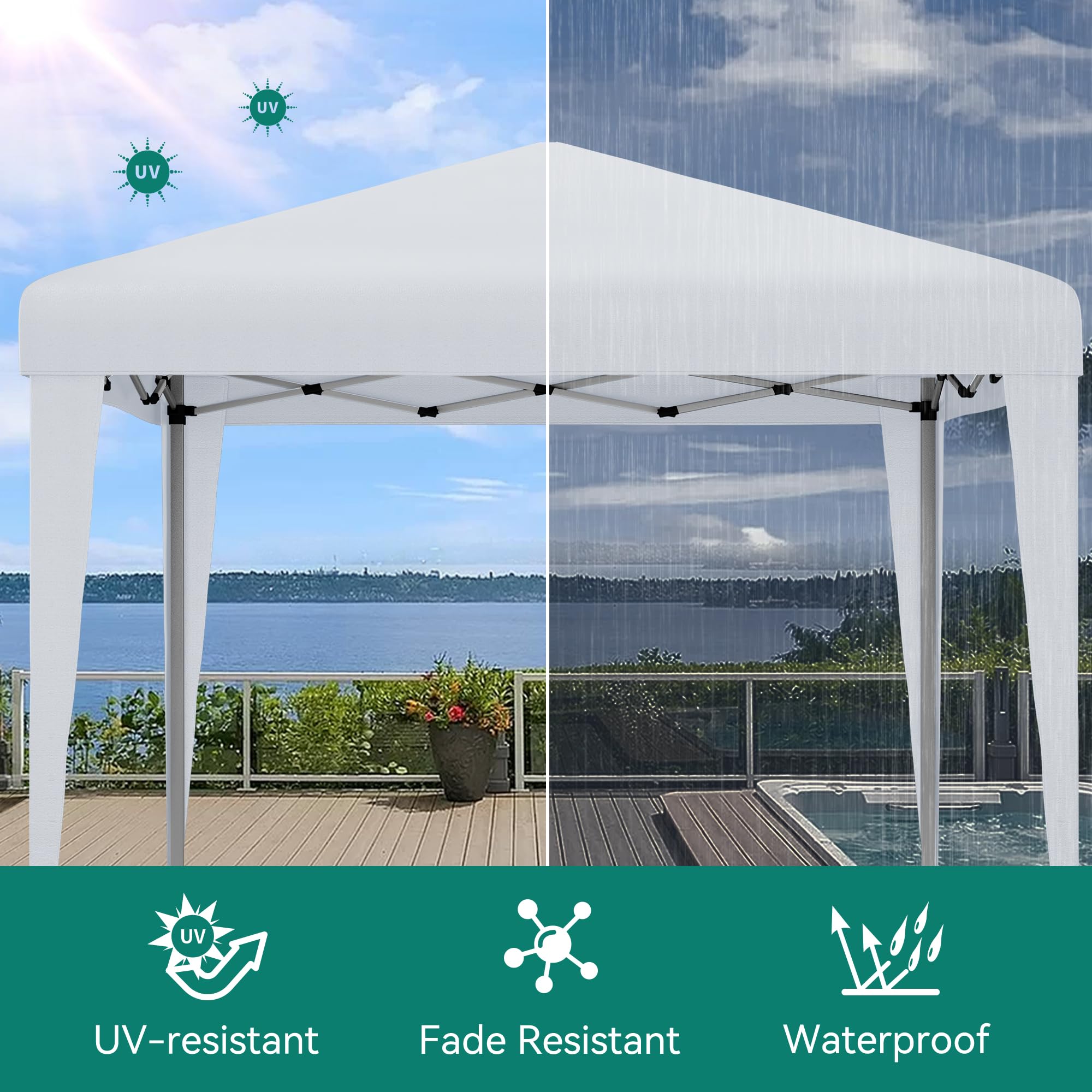 YITAHOME 3x3Meter Instant Heavy Duty Pop Up Gazebo, Folding Garden Camping Party Tent Canopy Marquee with Roller Bag