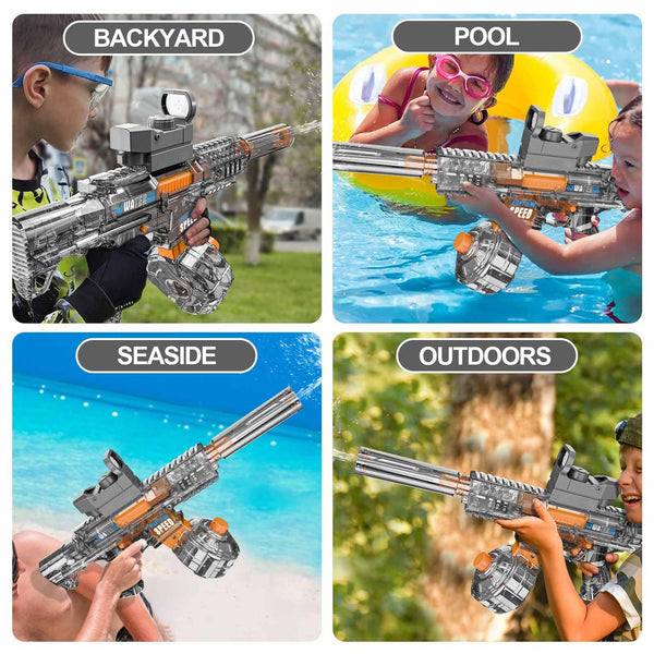 Electric Water Gun, Ultra-Long Range One-Touch Automatic Water Gun, Large Capacity Ultra-Long Standby, Suitable For Children Adults Summer Pool Party Beach Outdoor Use.
