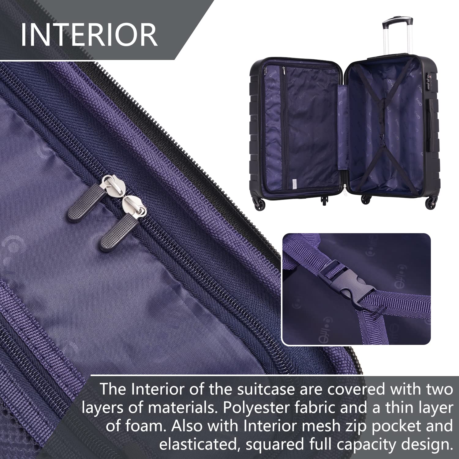 COOLIFE Suitcase Trolley Carry On Hand Cabin Luggage Hard Shell Travel Bag Lightweight with TSA Lock and Durable 4 Spinner Wheels (Lemon Yellow, L(77cm 93L))