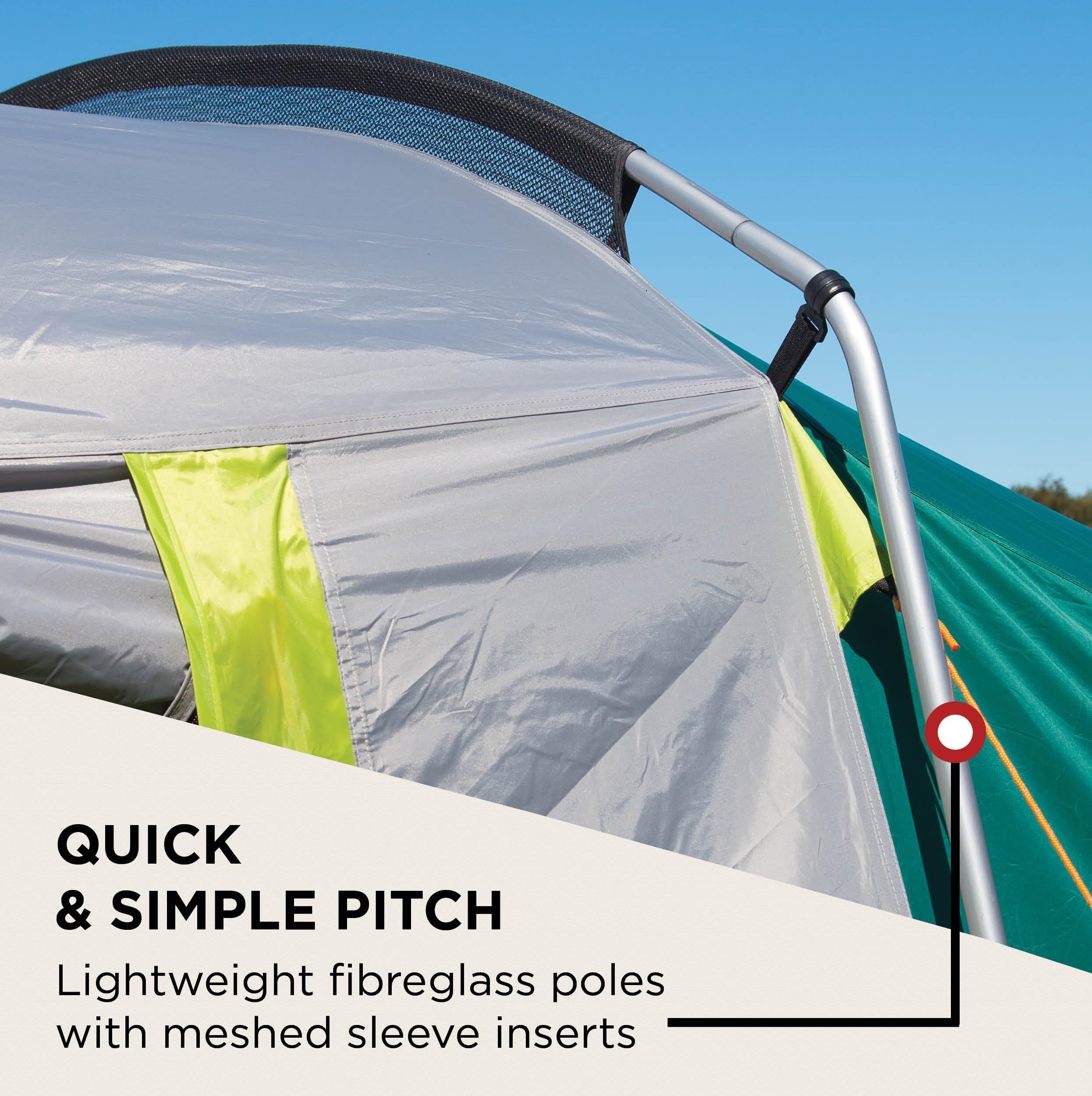 Coleman Oak Canyon 4 BlackOut Tent | 4 Man Family Tunnel Tent with 2 Special Darkened Bedrooms and Living area | 4 Person Camping Tent | 4500mm Waterproof | Sewn-in Groundsheet