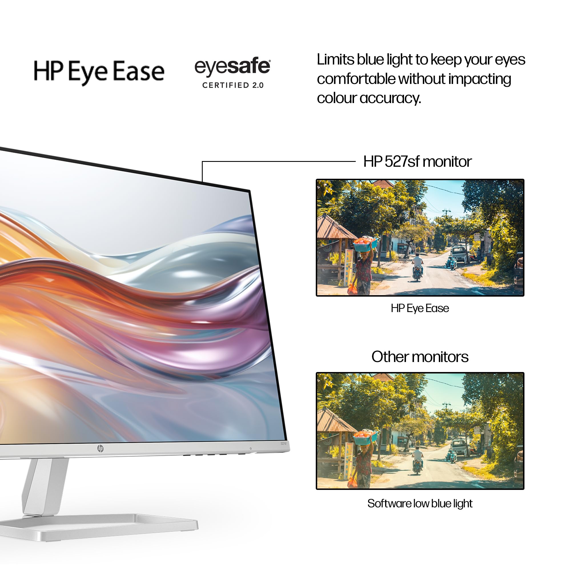 HP Series 5 27" FHD Height Adjust Monitor (527sh) - 100Hz Refresh Rate, 1500:1 AR, 99 percent sRGB Spectrum, 300 Nits Brightness - HDMI, VGA Ports - Ergonomically Adjustable - Responsibly Made