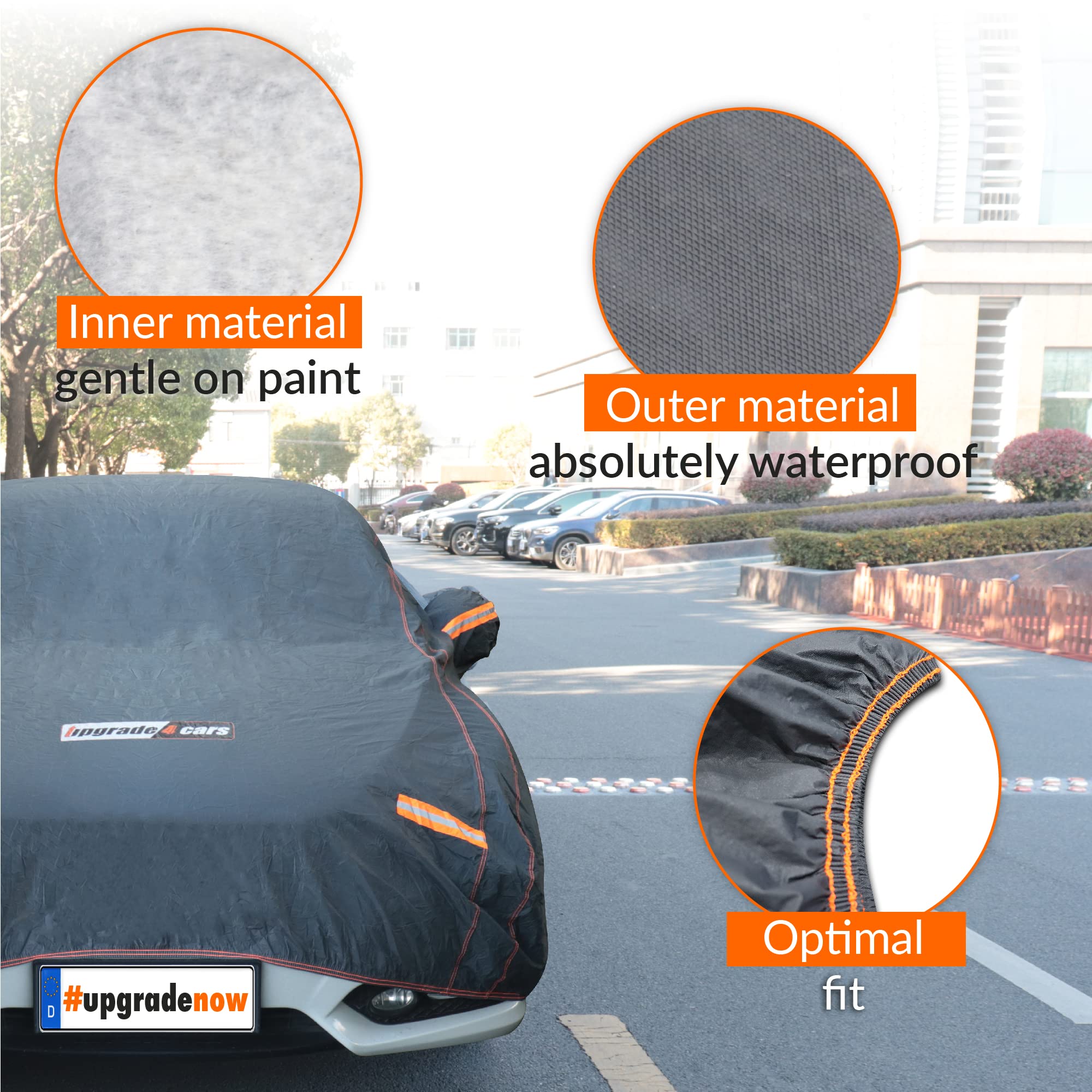 Upgrade4cars Outdoor Car Cover waterproof & breathable | Universal Full Garage for all Seasons | Car - XXL (225 * 80 * 47 inch)