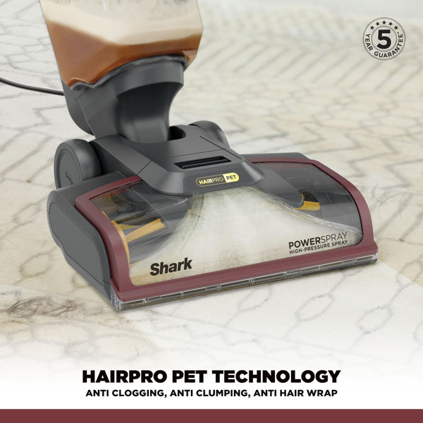 Shark CarpetXpert HairPro Pet Carpet Cleaner with Anti-Clog, Anti-Clump, Anti-Tangle, Removes Stains & Odours from Carpets & Rugs, Includes Deep Clean Pet Formula, 1000W, EX220UK