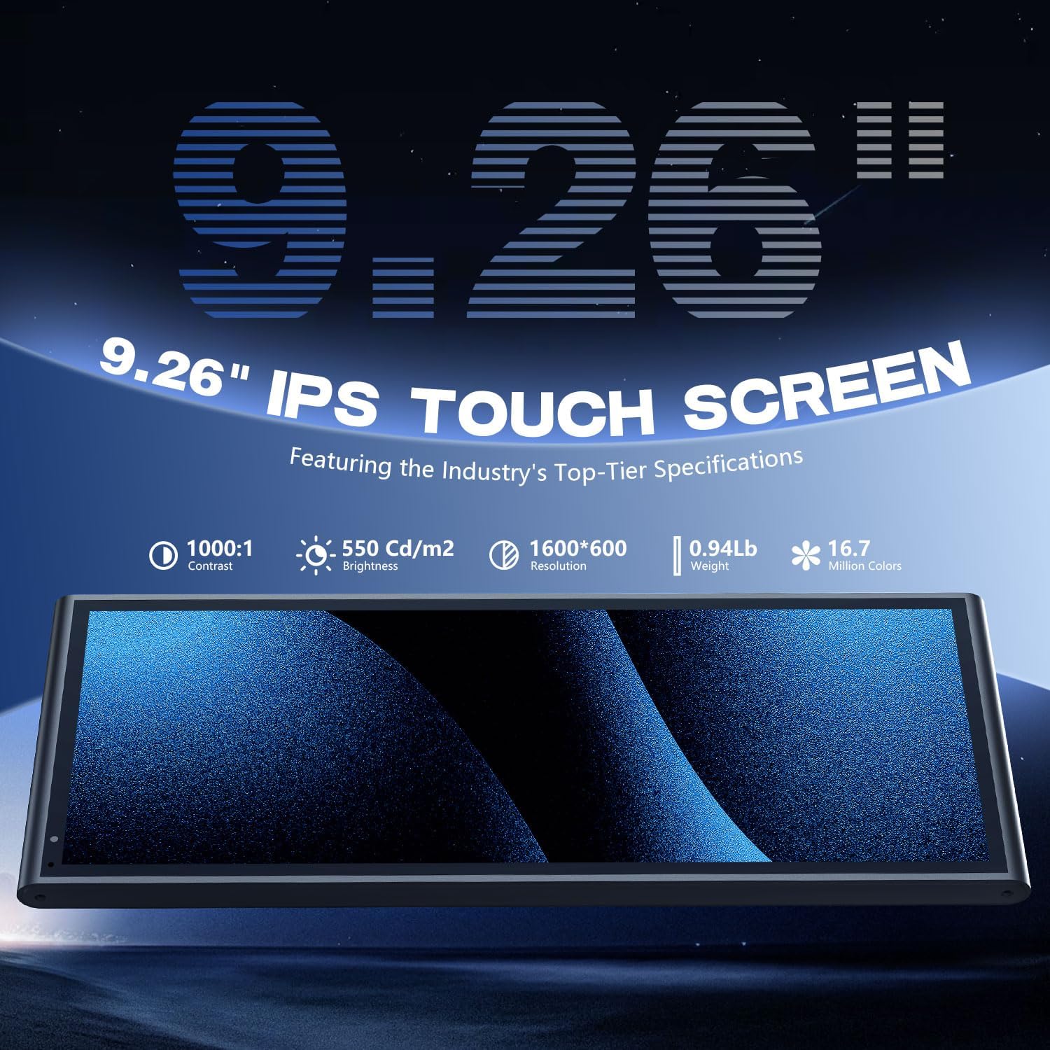 Krunia 9.26" Wireless Portable Car Play Screen for Apple CarPlay & Android Auto, OTA Updates, Backup Camera, Mirror Link, 5.0 Bluetooth, Voice Control, GPS Navigation, FM