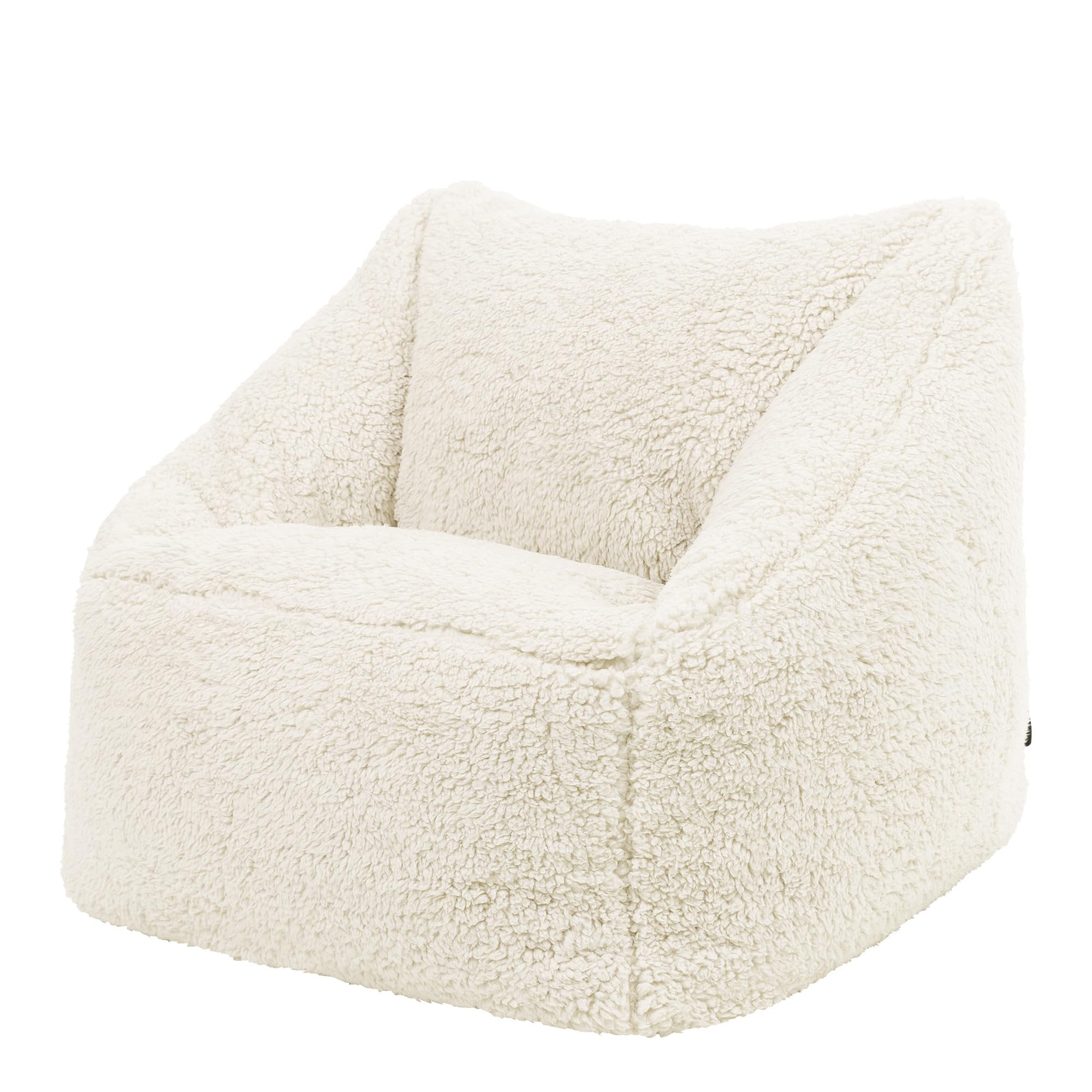 icon Kids Teddy Fleece Bean Bag Chair, Cream, Fluffy Kids Bean Bag Armchair with Filling Included for Girls and Boys, Childrens Chair, Nursery Dcor,