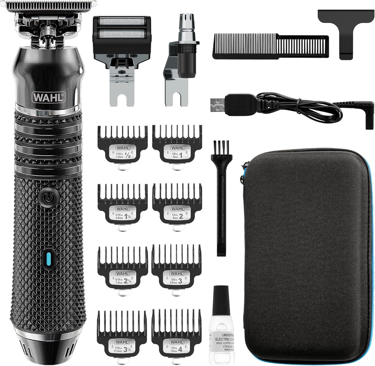 Wahl Pro Series High Visibility Trimmer, Close Cutting Blade, Lithium-Ion, Waterproof Beard Trimmer, Grooming Kit, Interchangeable Heads, Professional, Cordless, Close Cutting