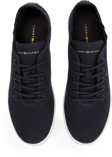 Tommy Hilfiger Women's Canvas Lace Up Sneaker Fw0fw08641 Low Top