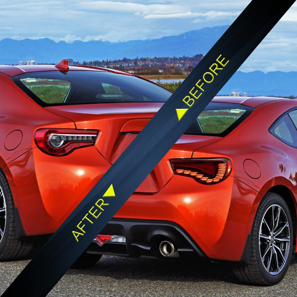 VLAND LED Tail Lights Compatible with Toyota 86 GT86 2012-2020/Subaru BRZ 2013-2020/Scion FR-S 2013-2020, Full LED Rear Light with Sequential Indicator, Red White Lens