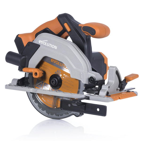Evolution Power Tools R185CCSX Circular Saw With 1020 mm 3-Piece Track | Multi-Material Blade, Cuts Wood, Metal, Plastic & More | Incl Dust Port Adapter | 185mm (230v)