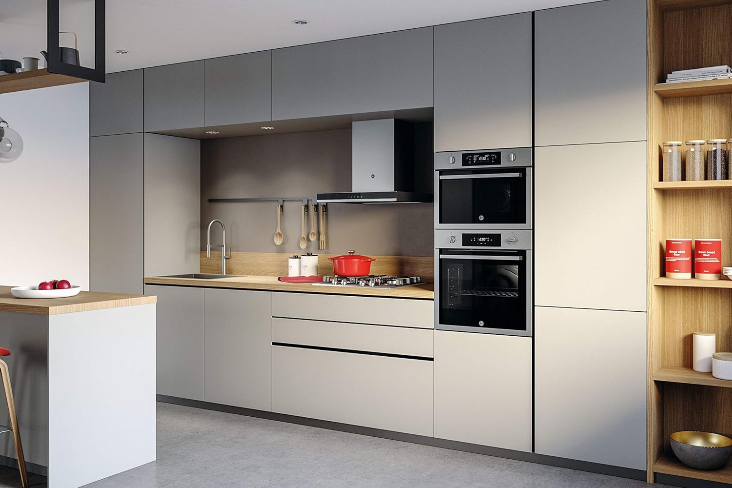 Hoover H-Hood 300 HTS6CBK3X 60cm T Shaped Chimney Cooker Hood, Timer Function, Boost option,Stainless Steel