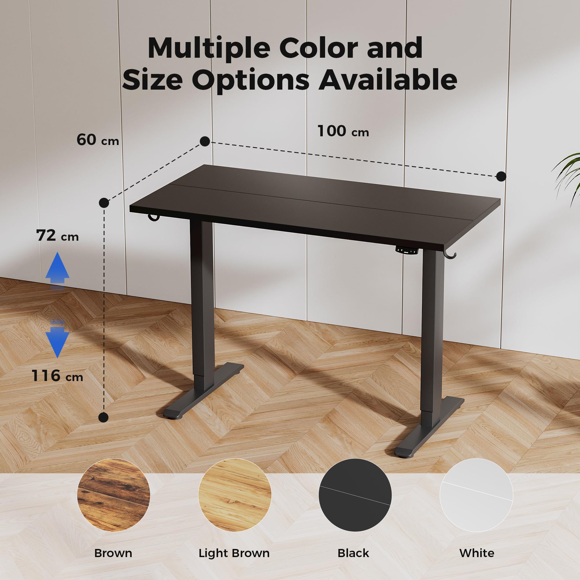 Agilestic L-Shaped Electric Standing Desk, 140cm Height Adjustable Sit-Stand Desk for Home Office, Ergonomic Computer Desk with Spliced Board, White