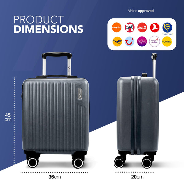 LUGG 15 Inch Vacay Cabin Case - 45x36x20 cm, Airline Approved Carry On Suitcase, ABS Lightweight Suitcase, Water Resistant Hard Suit Case with 360° Spinner Wheels, Carry On Bag with TSA Indent Lock