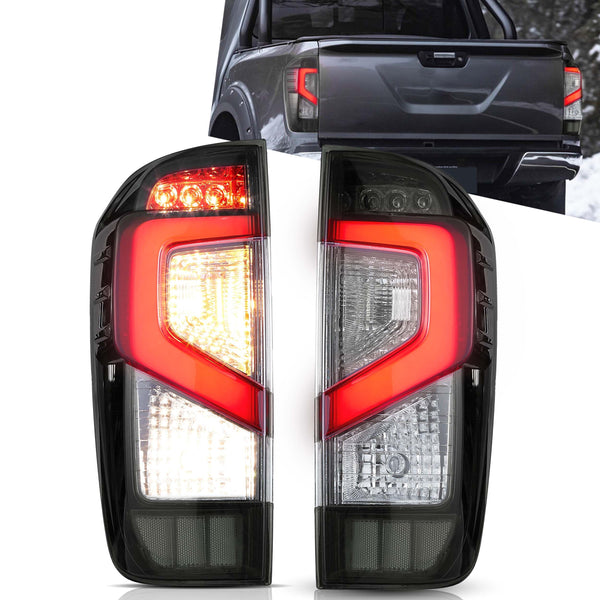 VLAND LED Tail Lights Compatible with 2014-2023 Nissan Navara/Frontier D23, Rear Lights with DRL and Turn Signal, Red