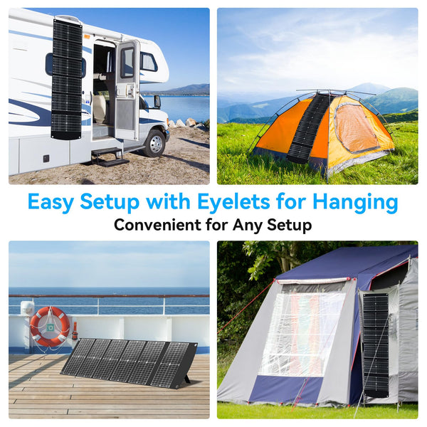 Ecosonique 200W Portable Solar Panel, Foldable & Lightweight with Kickstand, USB-C PD3.0 & USB-A QC3.0, MC4 & Multi-Output for Power Stations, Generators, RVs, Camping, and Outdoor Use