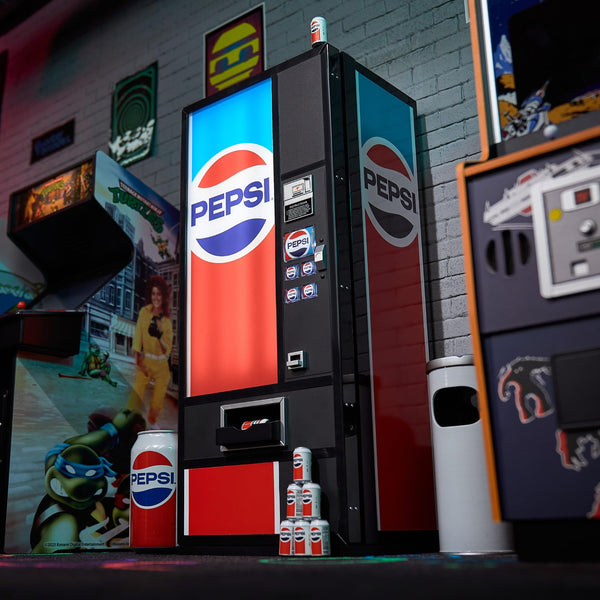 Quarter Arcades Pepsi Retro Vending Machine USB Hub - 5-Port Powered Hub with Authentic 1980s Design, LED Illumination, and Miniature Pepsi Can Dispenser [video game] [video game]