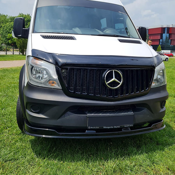 Front Splitter Compatible with Mercedes Sprinter W906 2014-2018 Gloss Black