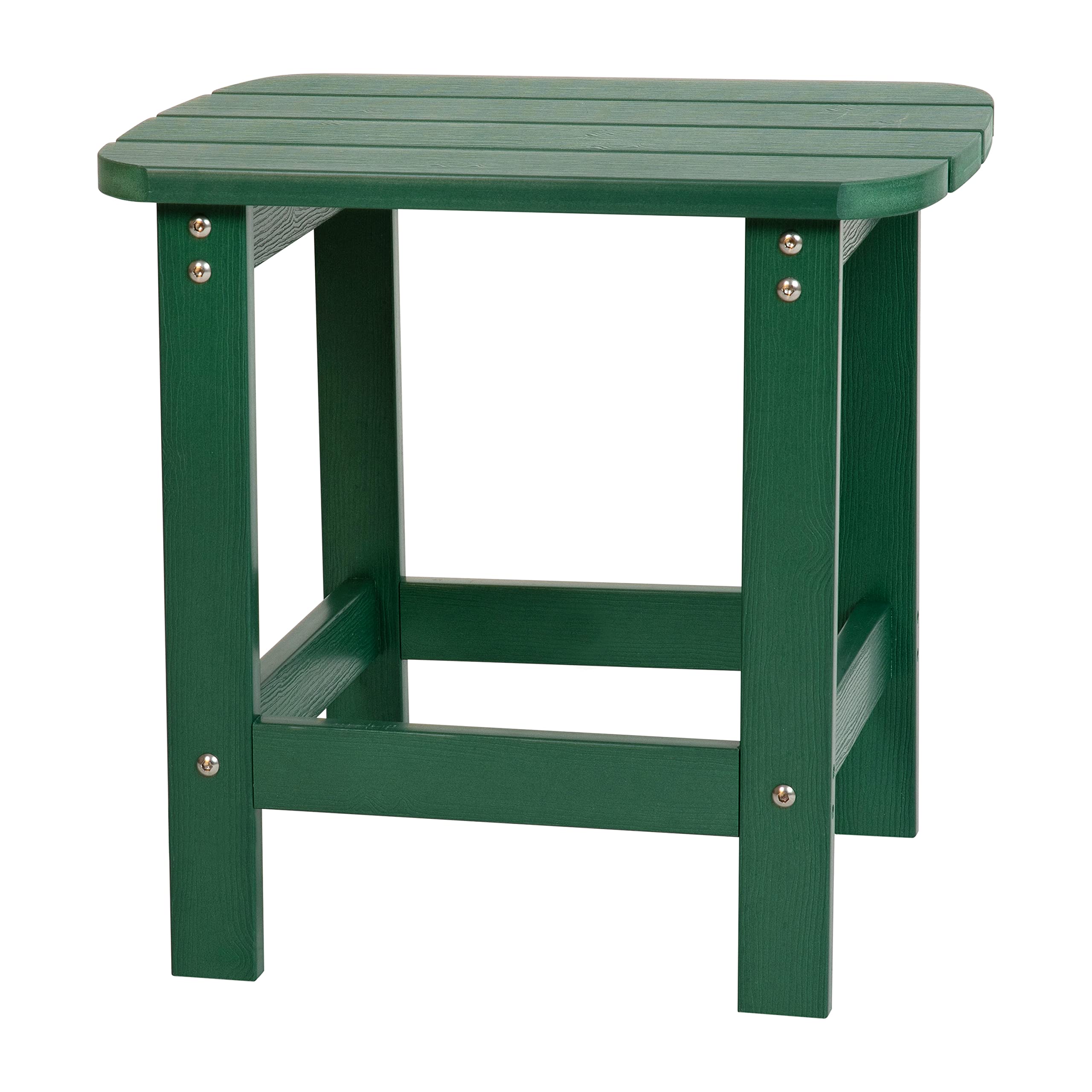 Flash Furniture Charlestown Tiered Commercial Poly Resin Adirondack Side Table - Green - All-Weather - Indoor/Outdoor