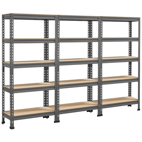Yaheetech 5 Tier Garage Shelving Units, Heavy Duty Racking shelves, 150KG Per Shelf/750KG Capacity, 70cmx30cmx150cm（LxWxH,Dark Gray
