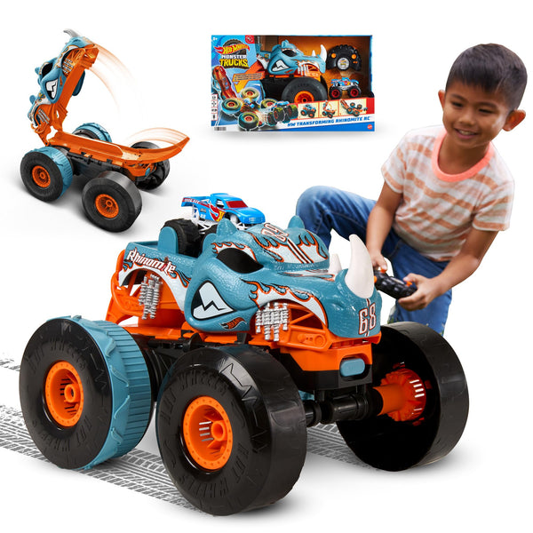 Hot Wheels Monster Trucks Remote Control Car, 1:15 Scale Mega-Wrex Alive Battery-Powered RC Vehicle with Lights & Sounds, JBD90