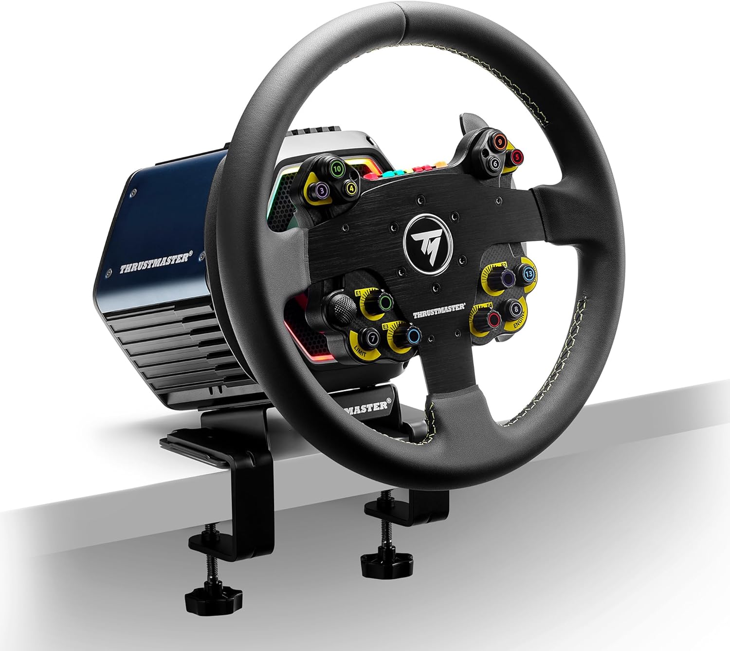 Thrustmaster EVO Racing 32R Leather, Round Leather-Wrapped Wheel Rim and Detachable Hub, For PC and Consoles
