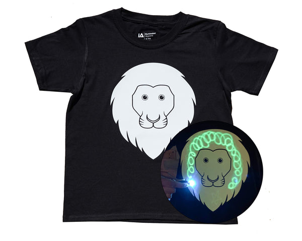 Illuminated Apparel Interactive Glow in The Dark T-Shirt - Fun for Birthday Parties & Festivals - Light up The Night