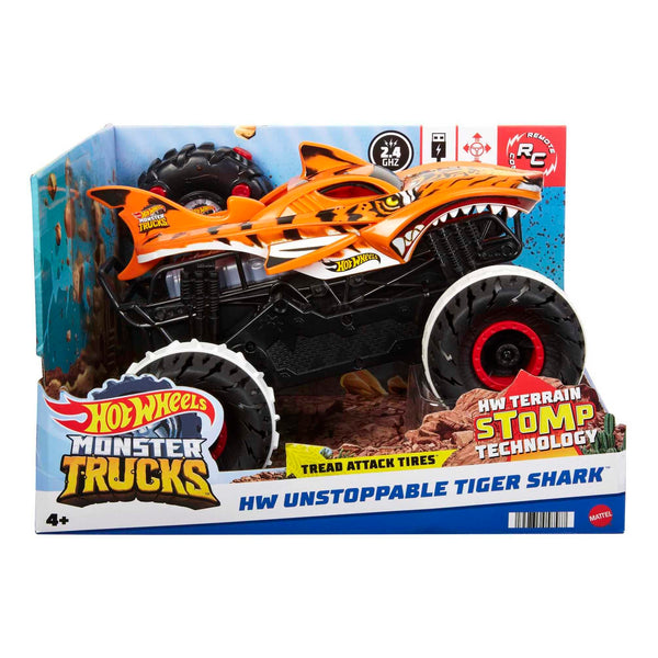 Hot Wheels Monster Trucks Remote Control Car, 1:15 Scale Mega-Wrex Alive Battery-Powered RC Vehicle with Lights & Sounds, JBD90