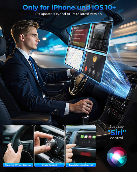 TKHIN CarPlay Wireless for iPhone - Car Play Wireless Dongle for Factory Wired CarPlay to Wireless 5GHz WiFi Car Connection for Cars After 2016 (Only for iPhone)