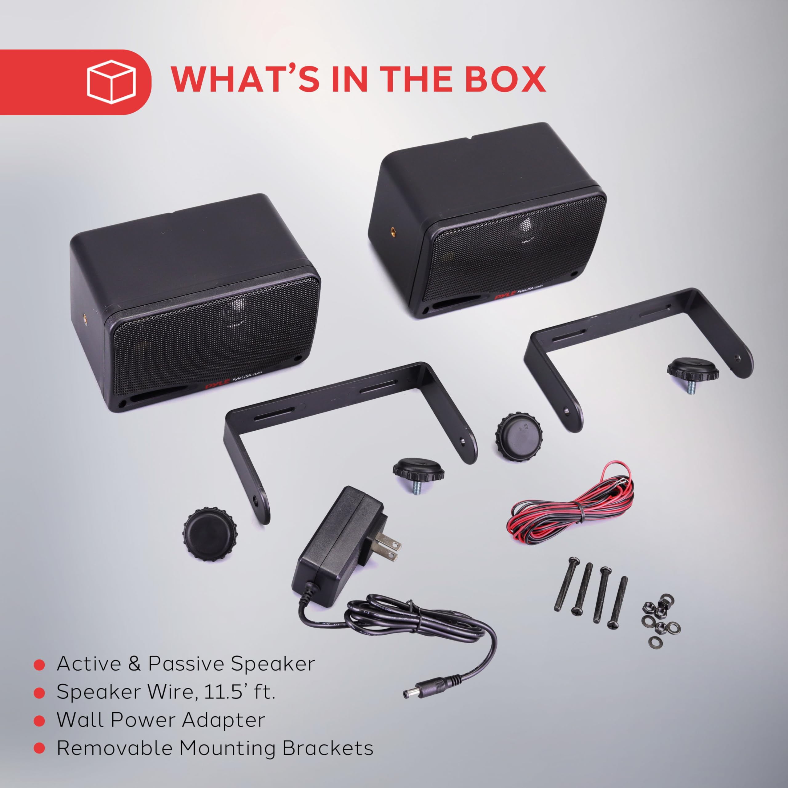 Pyle Portable Wireless Speaker - Bluetooth Speaker – Set of two, Waterproof 3-Way Active Passive HIFI Speakers, Wireless Ceiling Mound Dual Speakers System, w /Heavy robust grille, Indoor/Outdoor Use