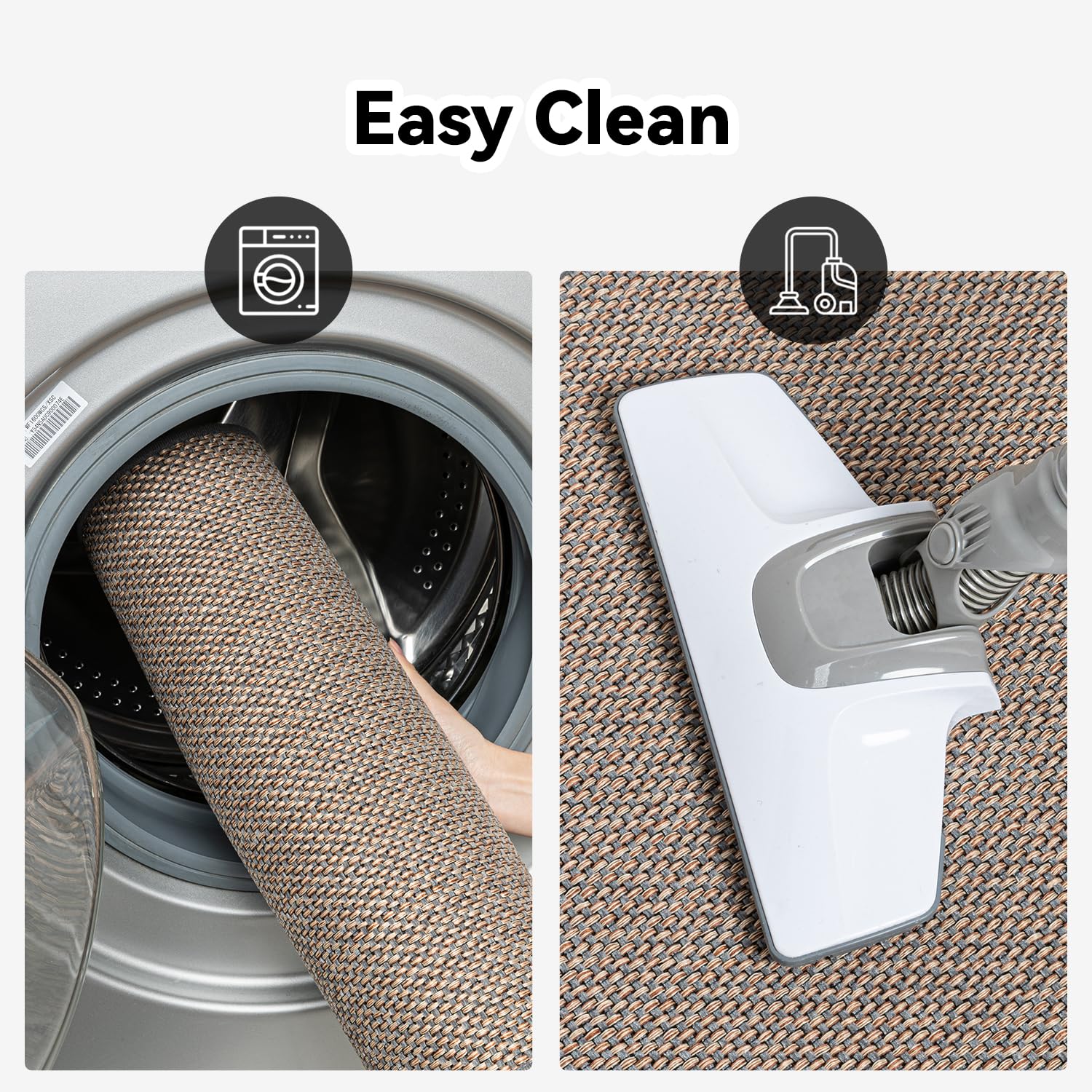 SIXHOME Non-Slip Washable Modern Absorbent Kitchen Floor Mats - Stain-Resistant, 2 Pieces (40x60cm + 40x120cm) Grey