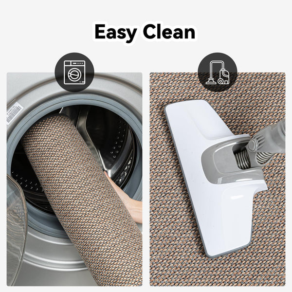 SIXHOME Non-Slip Washable Modern Absorbent Kitchen Floor Mats - Stain-Resistant, 2 Pieces (40x60cm + 40x120cm) Grey