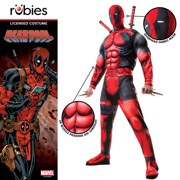 Rubies Official Marvel Deadpool Deluxe, Adult Costume Halloween