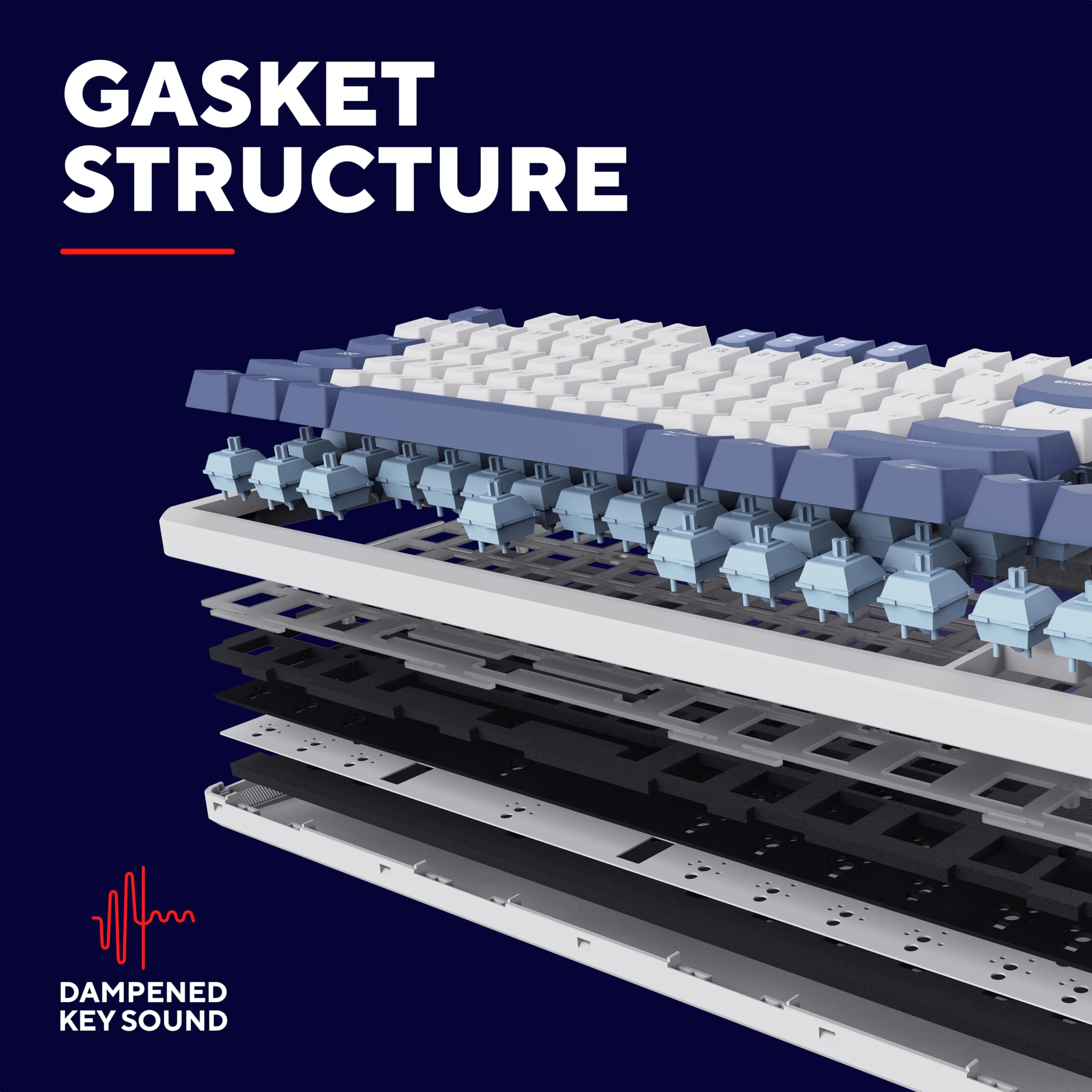 GXTrust 872 Xyra TKL Mechanical Keyboard Gasket Mount UK Layout, Hot Swappable Wired Gaming Creamy Keyboard 80%, RGB Backlit with Software, Custom Soft Feel Pre-lubed 5-pin Leobog Linear 60M Switches
