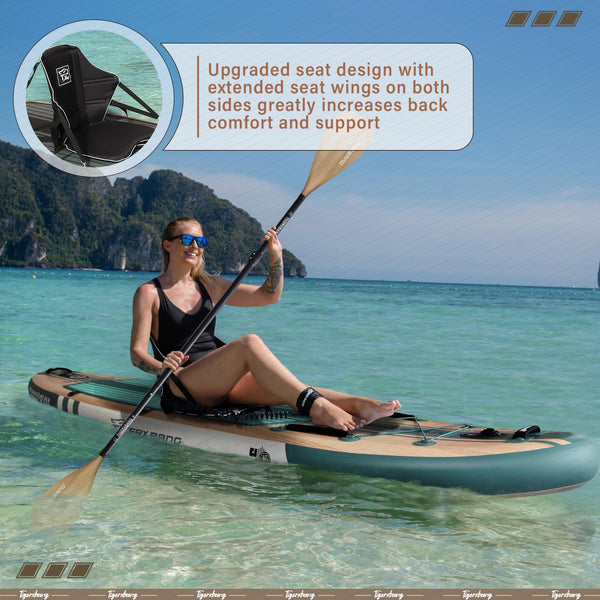 TIGERXBANG Paddle Board, 10.8' Stand Up Paddleboarding with Premium Complete Inflatable SUP Accessories, Extra Wide Paddleboards for Adults & Kids-Pandora Collection