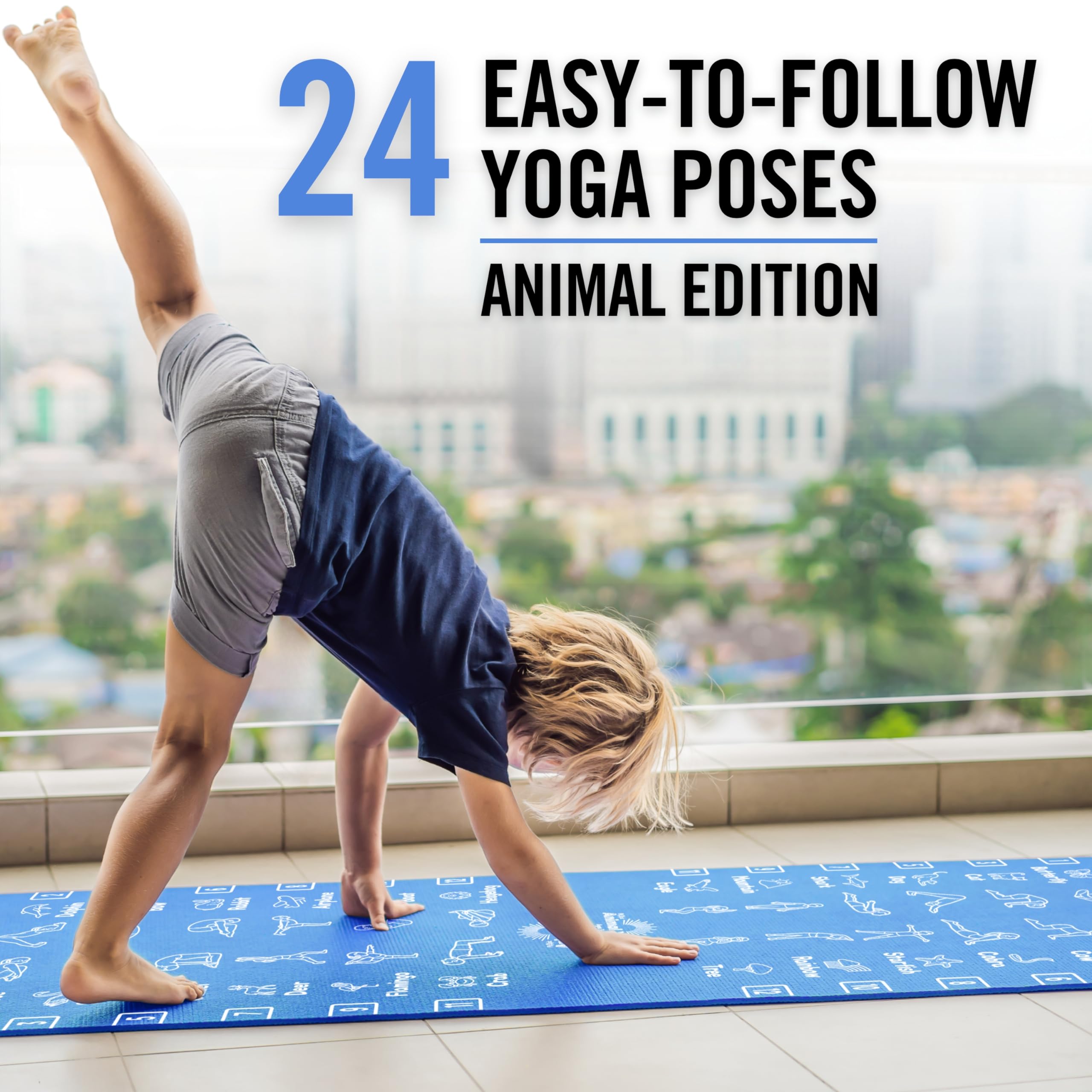 Plyopic Kids Yoga Mat - Non-Slip Lightweight TPE Exercise Mat - Ideal for Boys & Girls (Ages 3-12), Toddlers & Children in Nursery, Preschool, School.