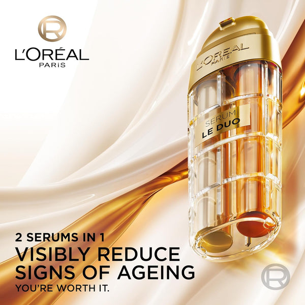 L’Oréal Paris Age Defying Serum Le Duo, Collagen Peptide Booster and Vitamins B3 & C*, Instant Firmness & Radiance, Clinically Proven Result, Reverse Appearance of up to 5 Years of Wrinkles*, 30ml