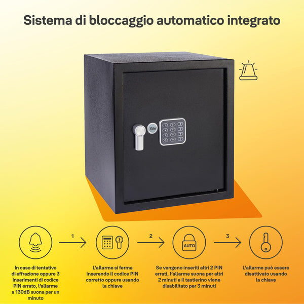 Yale - Electronic Alarmed Safe Laptop - Standard Security - YLC/200/DB2