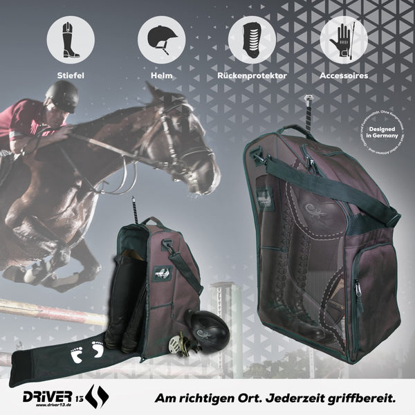 Driver13 ? Deluxe Boot Bag for Riding Boots Brown