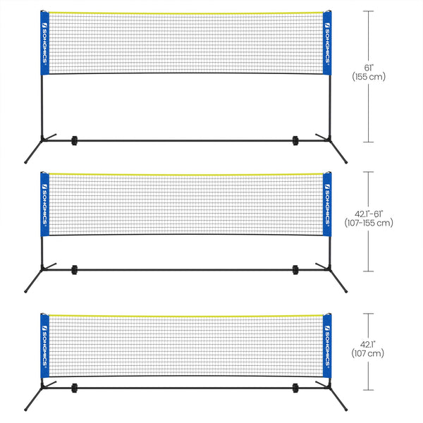 SONGMICS 3 m Badminton Net, Volleyball Net, Adjustable Poles Height, Portable Set for Tennis