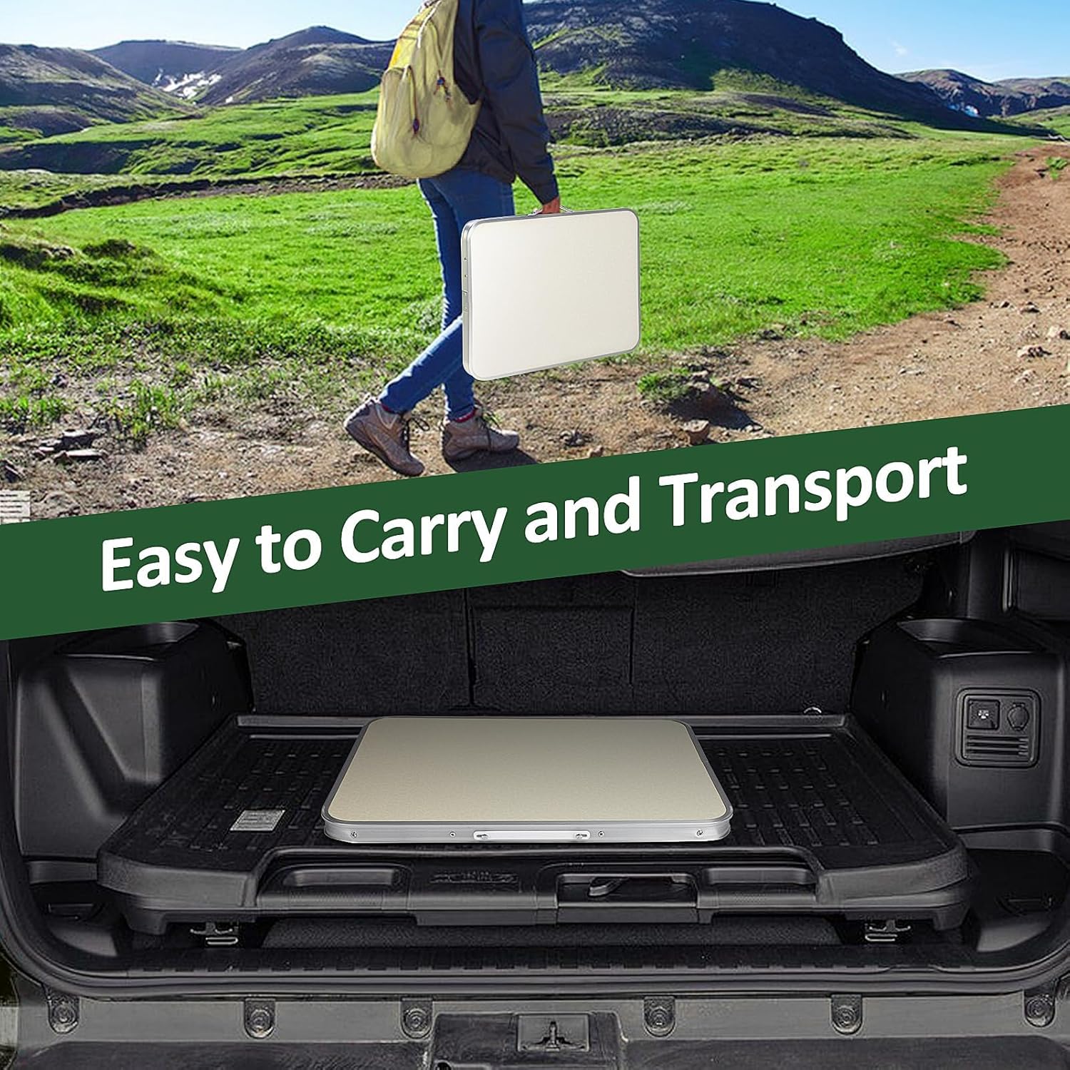 Youyijia 2FT Camping Table Folding Picnic Table Adjustable Height Multipurpose Party Dining small camping Table Lightweight with Carry Handle for Catering Buffet and Garden