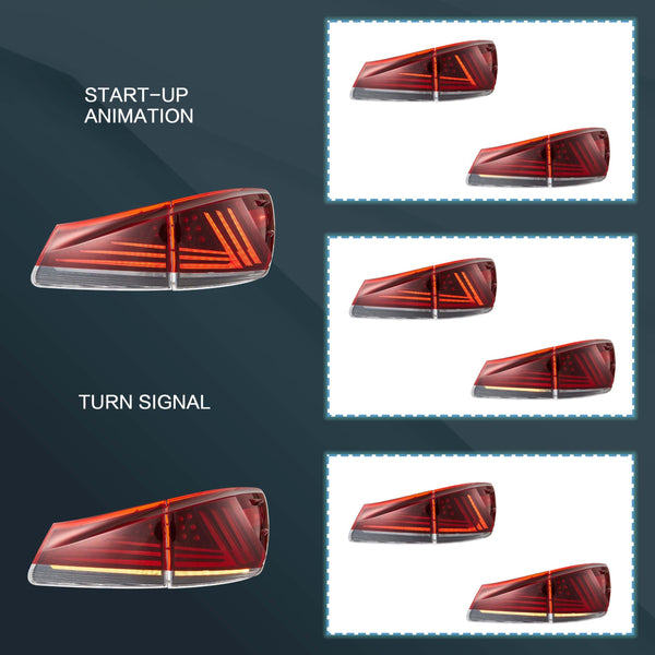 VLAND LED Taillights Fit for Lexus IS250 IS350 2006-2012 Rear Lights withSequential Turn Signal, Smoked