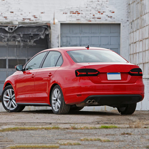 VLAND LED Rear Lights compatible with Jetta MK6 2011-2018 Sedan [Not fit LED & GLI models], Driver & Passenger Side - Red