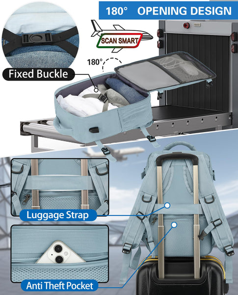 KLOSTAIN for Easyjet Cabin Bag 45x36x20 Travel Backpack Hand Luggage Carry-ons Bag Laptop Backpack Ruscksack for Airplanes Flight New Easyjet Underseat Cabin Bags Fit 14" Laptop Navy