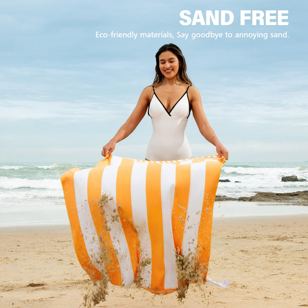 Winthome Beach Towel, Extra Large Microfibre Beach Towel for Adult, Double Sides Sand Free Quick Dry lightweight Travel Swimming Towel(Pink + Green, 90×180cm - 2 pack)